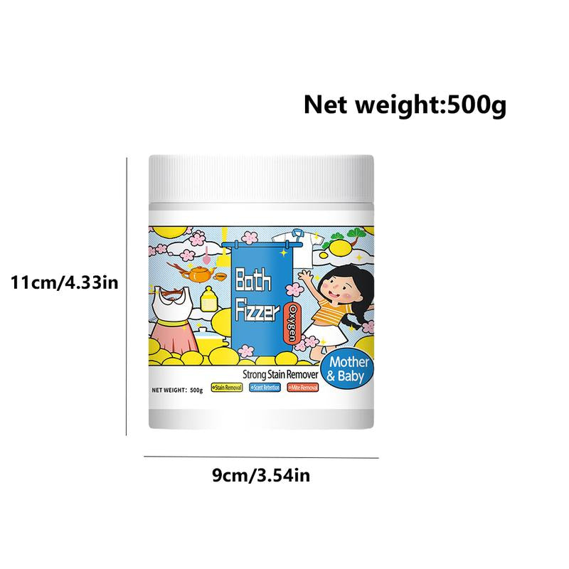 Hyper Concentrated Strong Stain Remover Powder for Clothes 500G Chlorine-Free Formula Safe on Everyday Fabrics Removes Milk Sweat Oil Fruit Stains