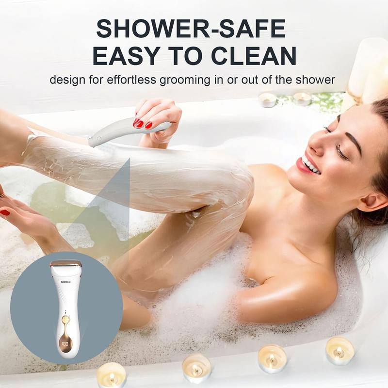 Smooth & Safe Electric Shaver for Women, Rechargeable Dry Use Razor for No Nicks & Bumps on Legs, Underarm, Bikini Area, Gentle Lady Shaver