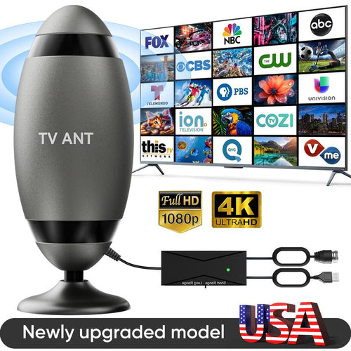 2025 Indoor TV Antenna - 4K High-Definition Digital Antenna, 360° Signal Reception, Wide Coverage, Equipped with a Strong Magnetic Base, Easy Installation, Enjoy Full HD Local Channels, No Subscription Fee Required