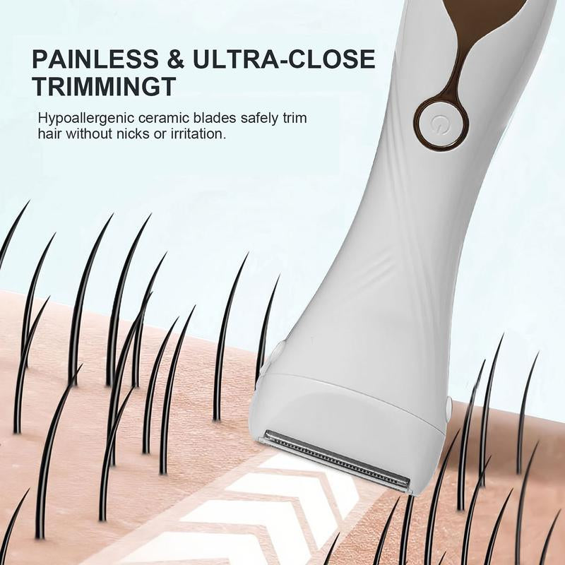 Smooth & Safe Electric Shaver for Women, Rechargeable Dry Use Razor for No Nicks & Bumps on Legs, Underarm, Bikini Area, Gentle Lady Shaver